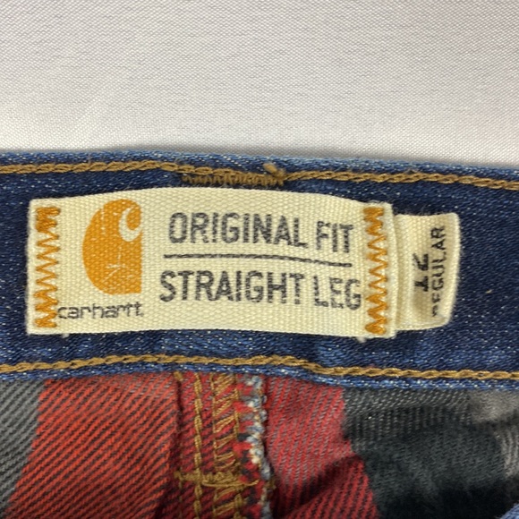 Carhartt Flannel Lined Straight leg size 12 regular  original fit jeans - Picture 3 of 13